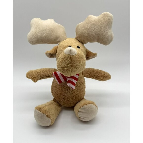 Ferrero Rocher Kinder Tan Cream Moose Plush Antlers Scarf - Picture 1 of 4